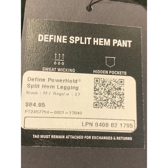 Fabletics Women Size Medium M Define PowerHold Black Leggings Flare Split New - Picture 6 of 8